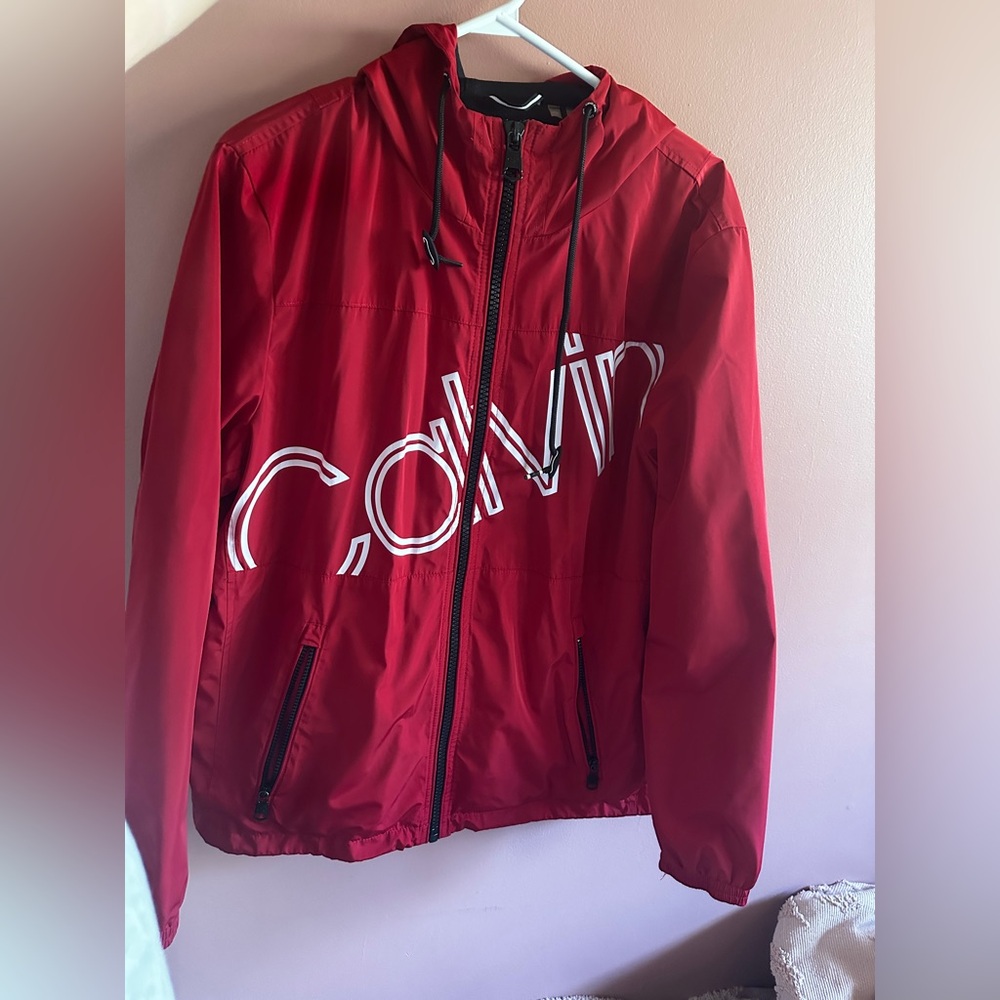 Red unisex Calvin Klein jacket
